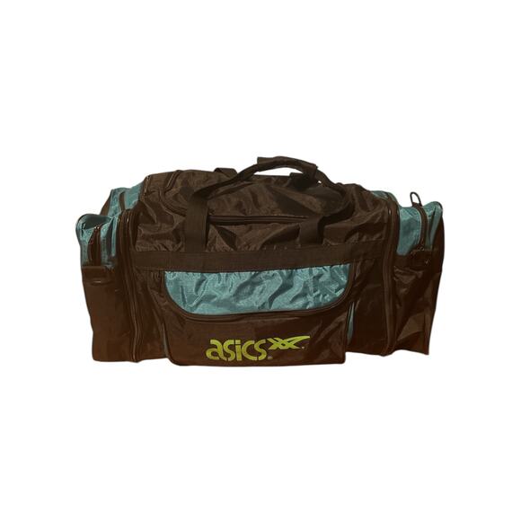 Set of 3 Vintage 90s ASICS Sports‎ Travel Bags Duffle Teal Black Athletic - Picture 2 of 10
